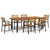 7 Piece Patio Dining Set Solid Wood Acacia and Metal