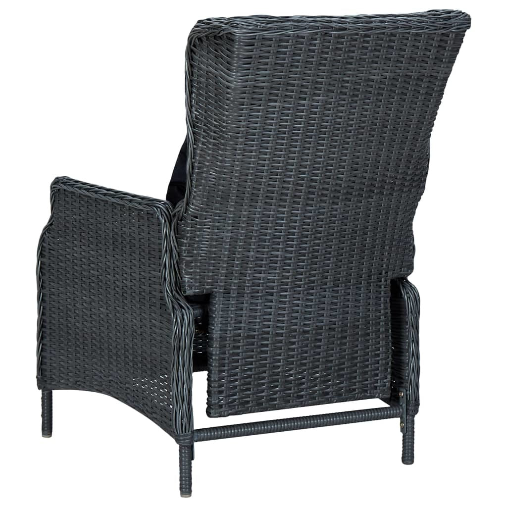 7 Piece Patio Dining Set with Cushions Poly Rattan Dark Gray - WoodPoly.com