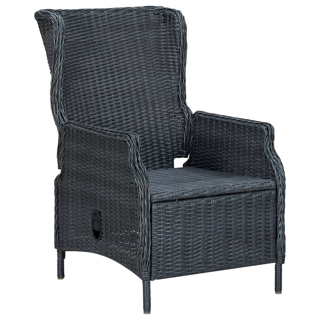 7 Piece Patio Dining Set with Cushions Poly Rattan Dark Gray - WoodPoly.com