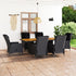 7 Piece Patio Dining Set with Cushions Poly Rattan Dark Gray - WoodPoly.com
