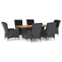 7 Piece Patio Dining Set with Cushions Poly Rattan Dark Gray - WoodPoly.com