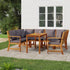 7 Piece Patio Dining Set with Cushions Solid Wood Acacia