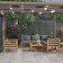 7 Piece Patio Lounge Set with Cushion Solid Acacia Wood - WoodPoly.com