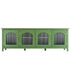 71-inchstylishTVcabinet Entertainment CenterTV stand,TVConsoleTable, Media Console,solidwood frame,Changhong glass door,Metal handle,antique green,canbeplacedin the children's room,bedroom Living Room