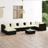 8 Piece Patio Lounge Set with Cushions Poly Rattan Black