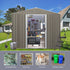 8x10ft Outdoor Metal Storage Shed Grey