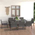 9 Piece Patio Dining Set Poly Rattan Gray - WoodPoly.com