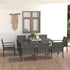 9 Piece Patio Dining Set Poly Rattan Gray - WoodPoly.com