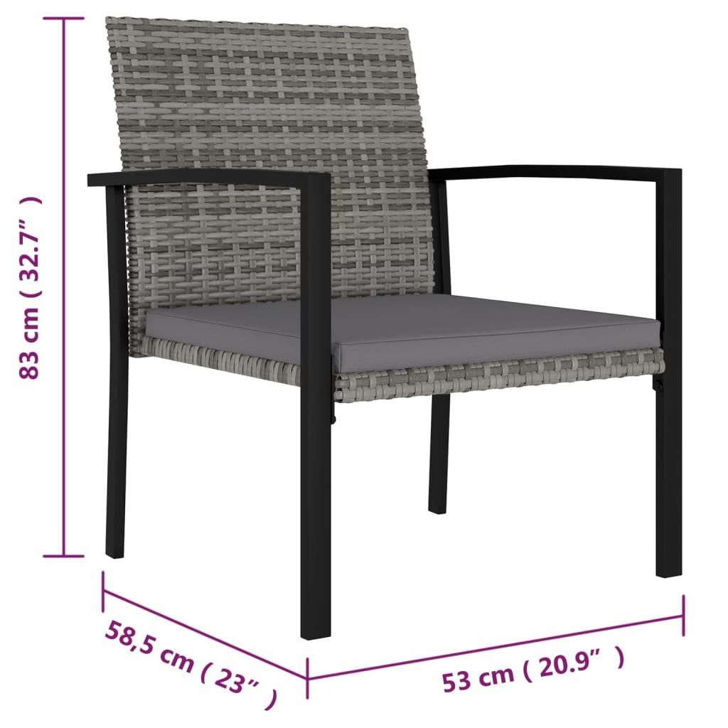9 Piece Patio Dining Set Poly Rattan Gray - WoodPoly.com