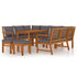 9 Piece Patio Dining Set with Cushions Solid Wood Acacia