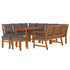 9 Piece Patio Dining Set with Cushions Solid Wood Acacia