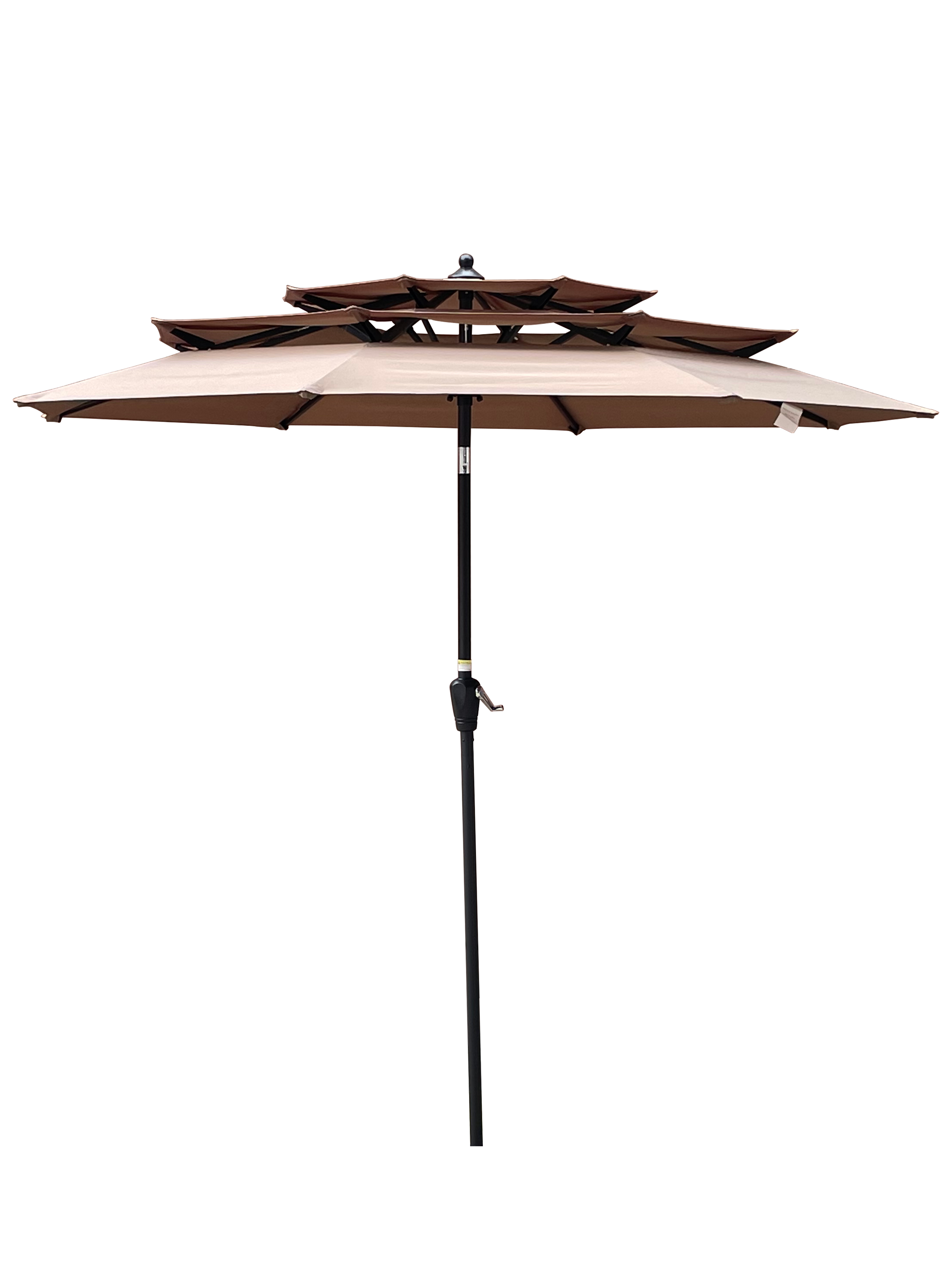 9Ft 3-Tiers Outdoor Patio Umbrella with Crank and tilt and Wind Vents for Garden Deck Backyard Pool Shade Outside Deck Swimming Pool