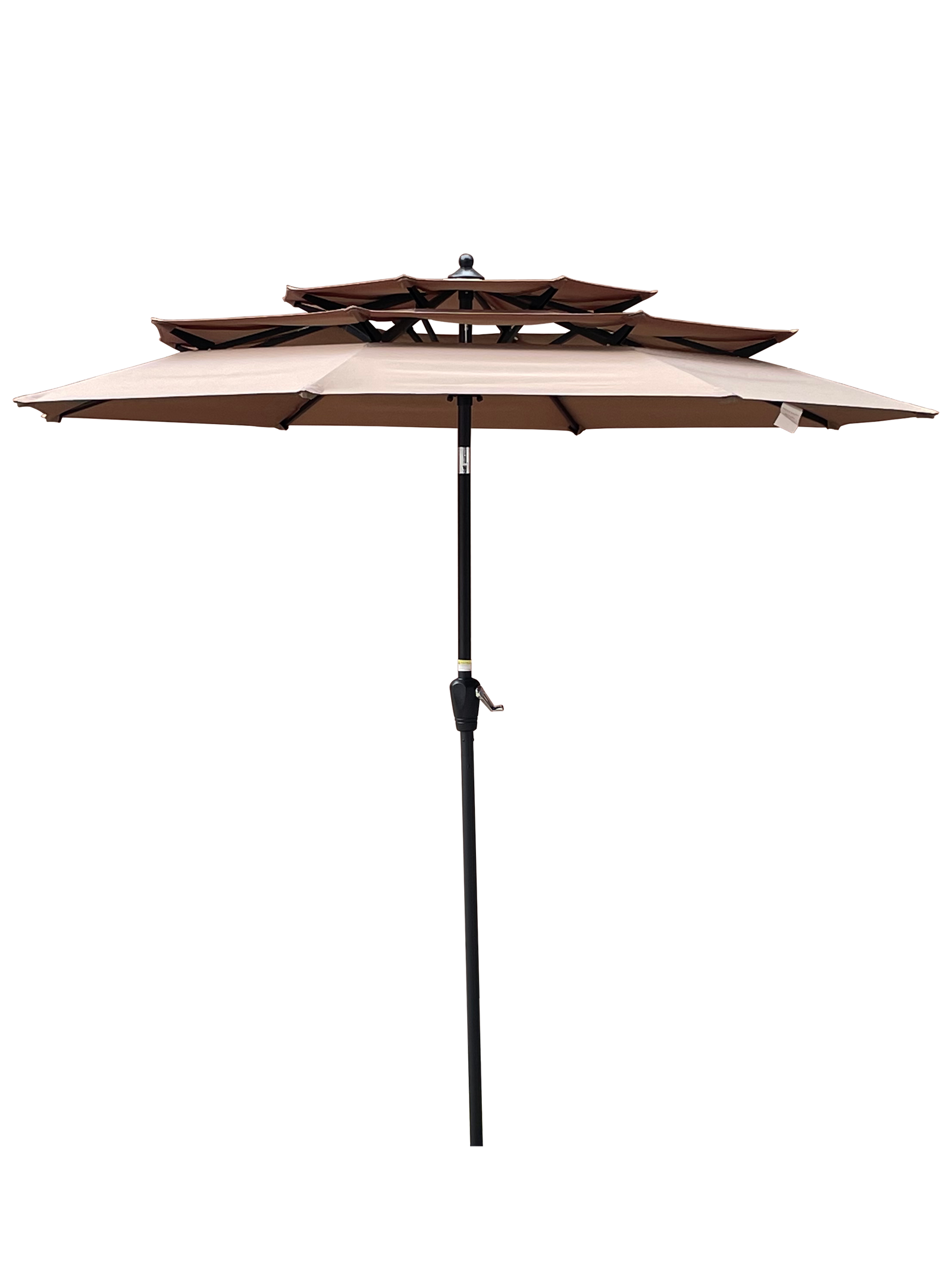 9Ft 3-Tiers Outdoor Patio Umbrella with Crank and tilt and Wind Vents for Garden Deck Backyard Pool Shade Outside Deck Swimming Pool