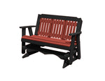 Glider Handmade by Amish Artisans in USA Poly Lumber wood Logan Series Porch Glider Heavy Duty Everlasting PolyTuf HDPE