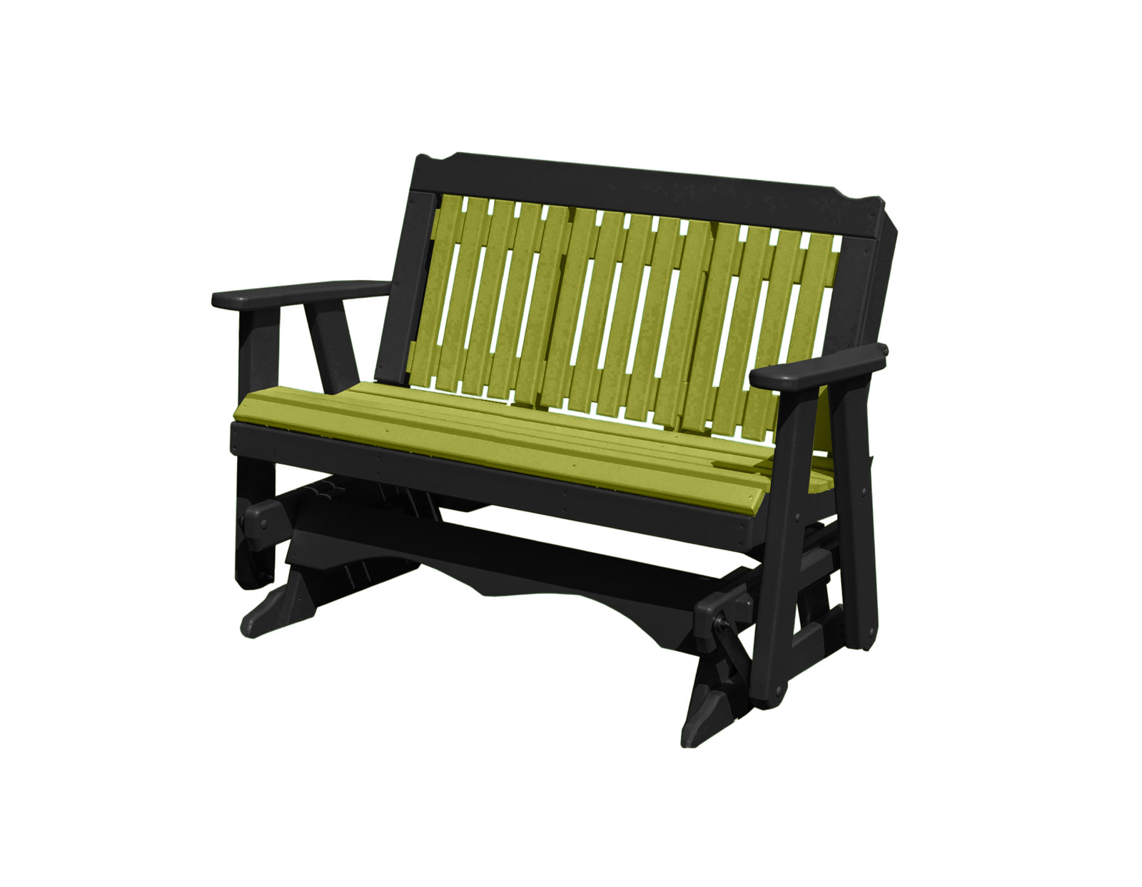 Glider Handmade by Amish Artisans in USA Poly Lumber wood Logan Series Porch Glider Heavy Duty Everlasting PolyTuf HDPE