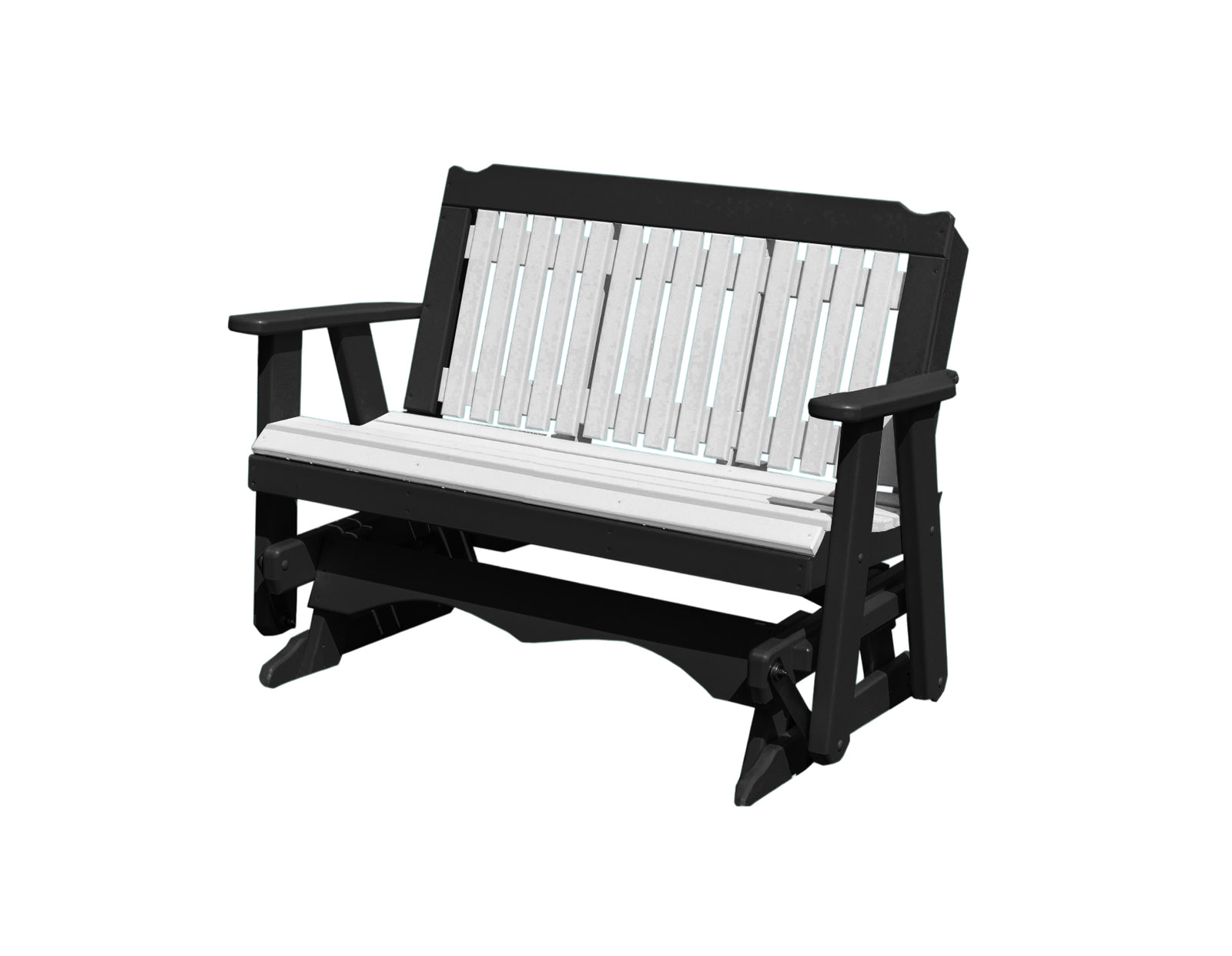 Glider Handmade by Amish Artisans in USA Poly Lumber wood Logan Series Porch Glider Heavy Duty Everlasting PolyTuf HDPE