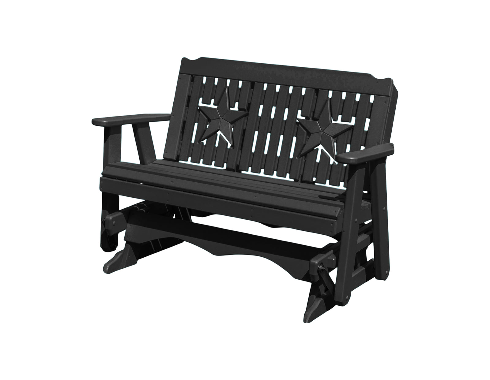 Glider Handmade by Amish Artisans in USA Poly Lumber wood Star Series Porch Glider Heavy Duty Everlasting PolyTuf HDPE