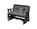 Glider Handmade by Amish Artisans in USA Poly Lumber wood Star Series Porch Glider Heavy Duty Everlasting PolyTuf HDPE