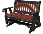Glider Handmade by Amish Artisans in USA Poly Lumber wood Mission Series Porch Glider Heavy Duty Everlasting PolyTuf HDPE
