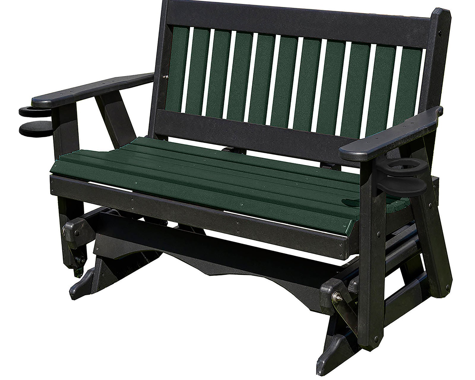 Glider Handmade by Amish Artisans in USA Poly Lumber wood Mission Series Porch Glider Heavy Duty Everlasting PolyTuf HDPE