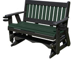 Glider Handmade by Amish Artisans in USA Poly Lumber wood Mission Series Porch Glider Heavy Duty Everlasting PolyTuf HDPE