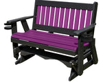 Glider Handmade by Amish Artisans in USA Poly Lumber wood Mission Series Porch Glider Heavy Duty Everlasting PolyTuf HDPE