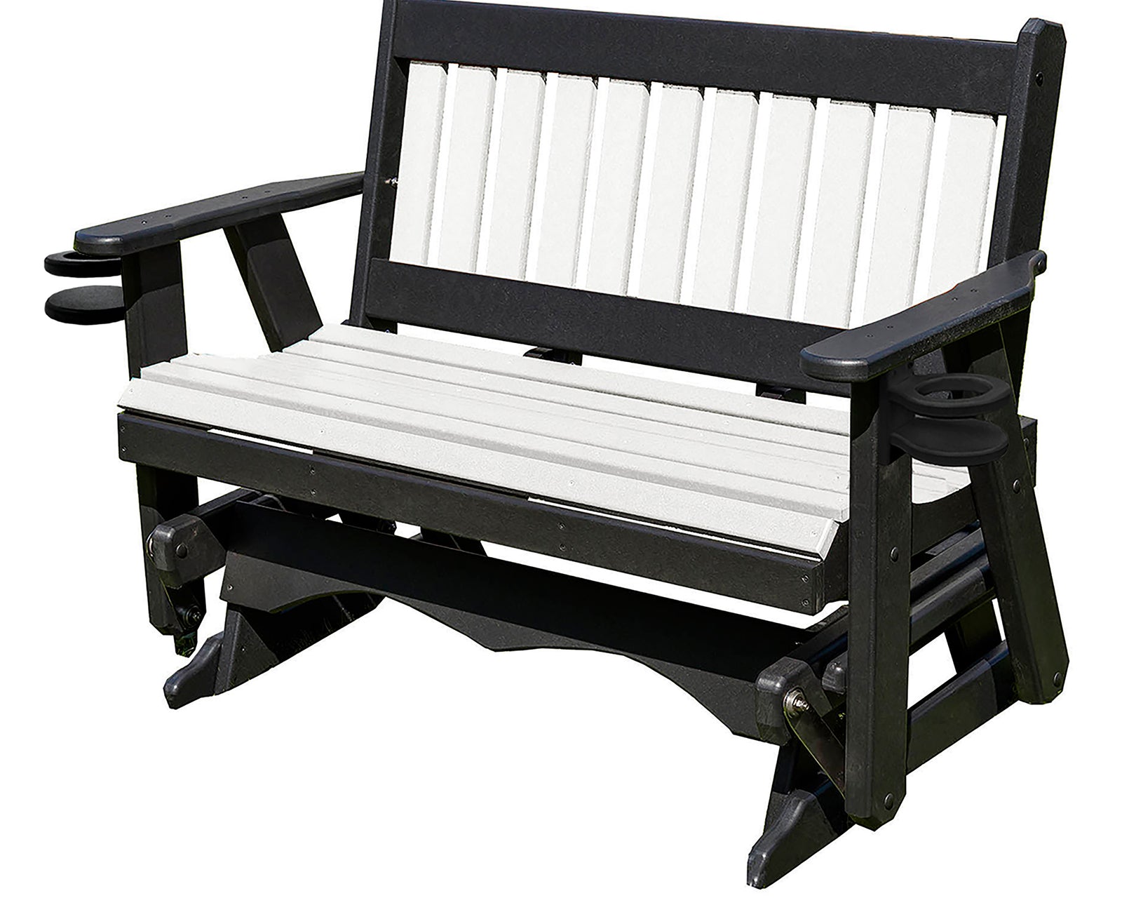 Glider Handmade by Amish Artisans in USA Poly Lumber wood Mission Series Porch Glider Heavy Duty Everlasting PolyTuf HDPE