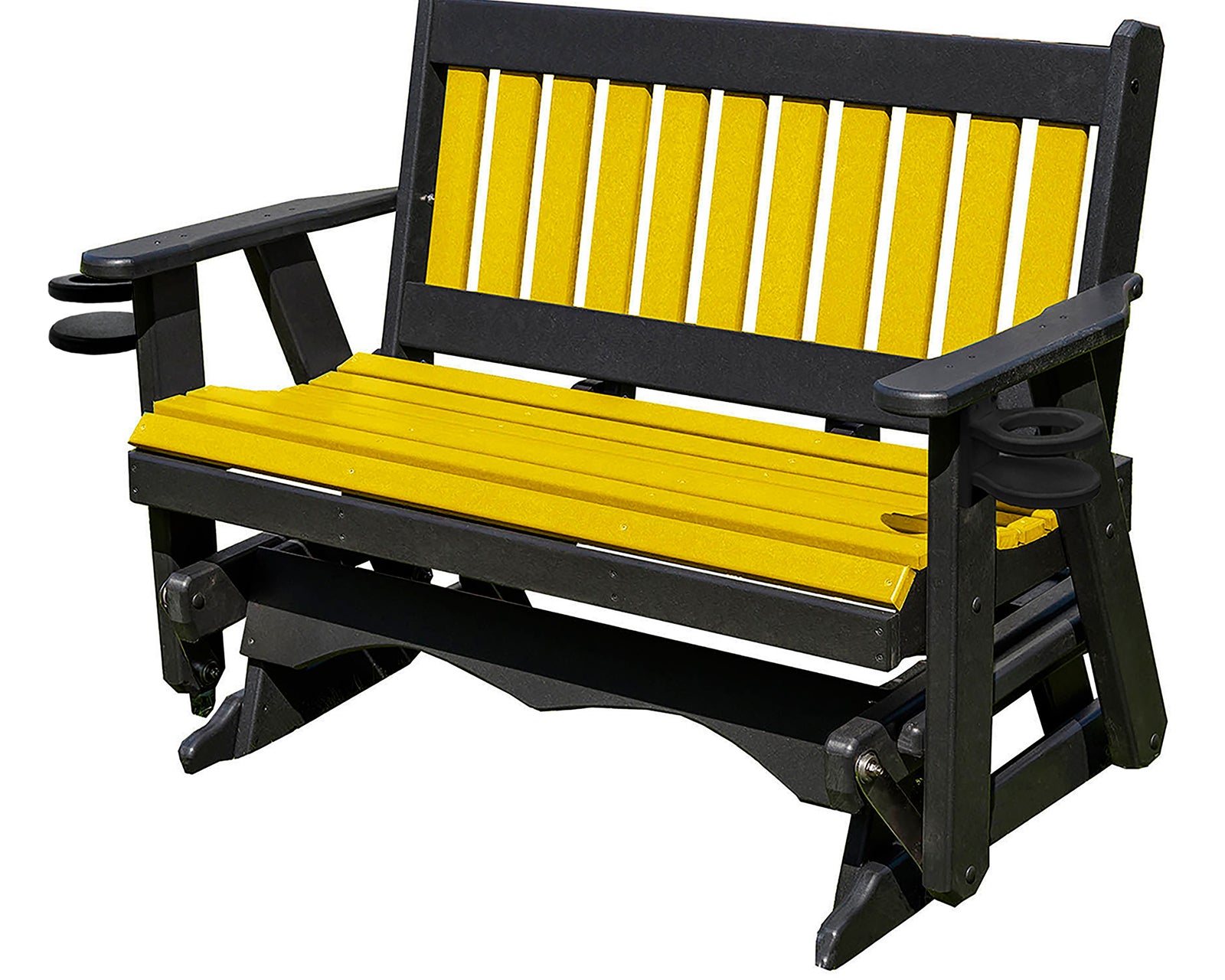 Glider Handmade by Amish Artisans in USA Poly Lumber wood Mission Series Porch Glider Heavy Duty Everlasting PolyTuf HDPE