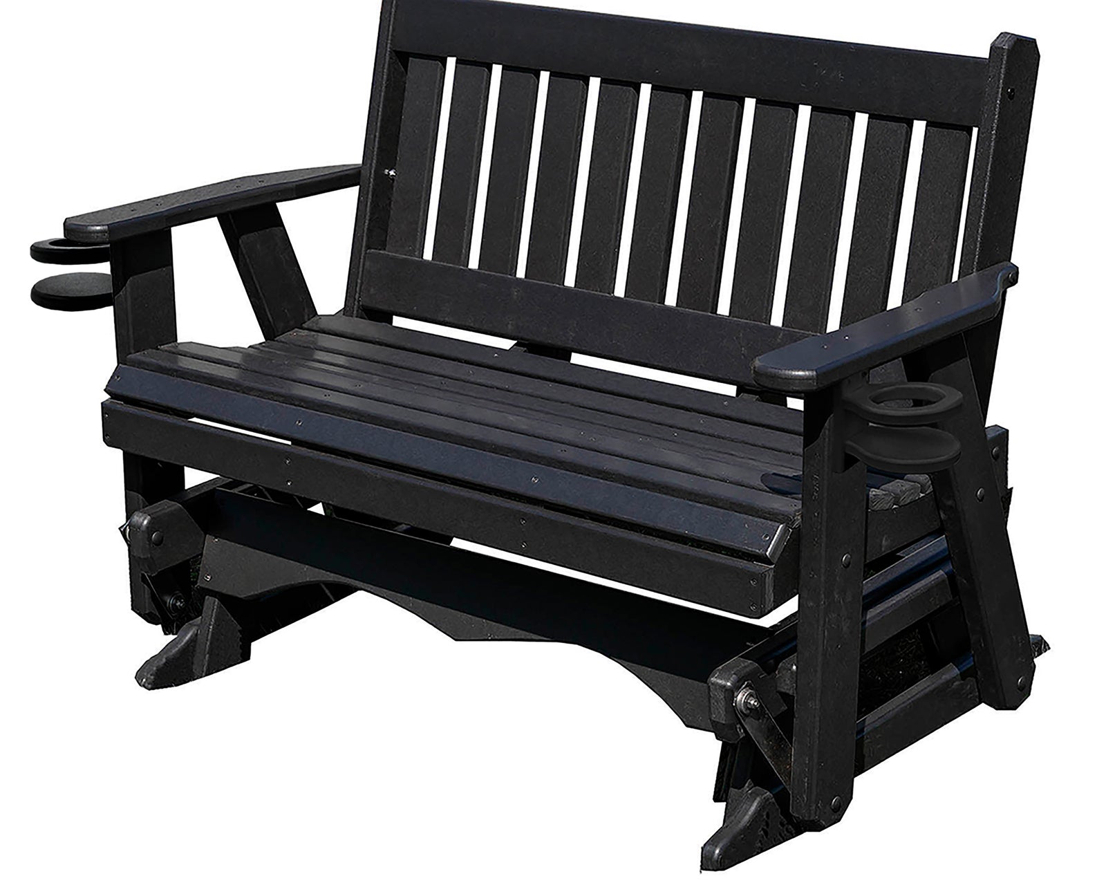Glider Handmade by Amish Artisans in USA Poly Lumber wood Mission Series Porch Glider Heavy Duty Everlasting PolyTuf HDPE