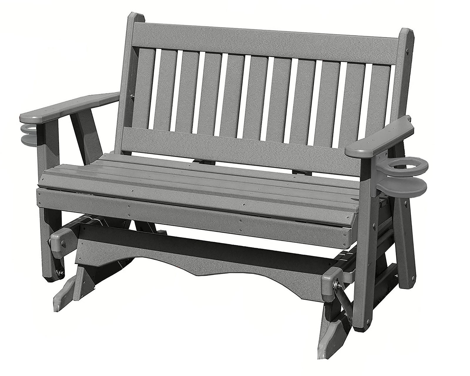 Amish Made Mission Series Poly Plastic Lumber Wood Glider Premium Colors Made in USA HDPE with No wood fibers Memorial Patio Porch Glider English design 1000 lbs Limit+G4:G5