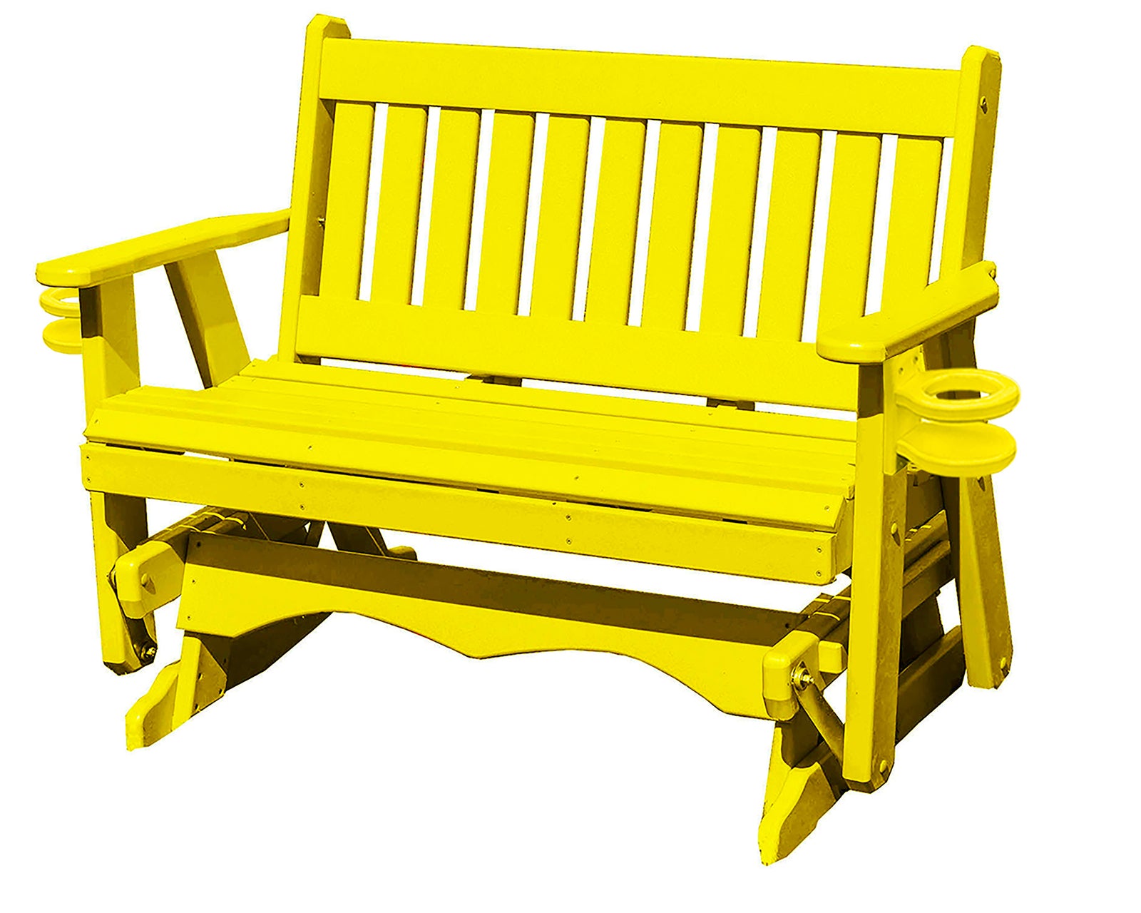 Amish Made Mission Series Poly Plastic Lumber Wood Glider Premium Colors Made in USA HDPE with No wood fibers Memorial Patio Porch Glider English design 1000 lbs Limit+G4:G5