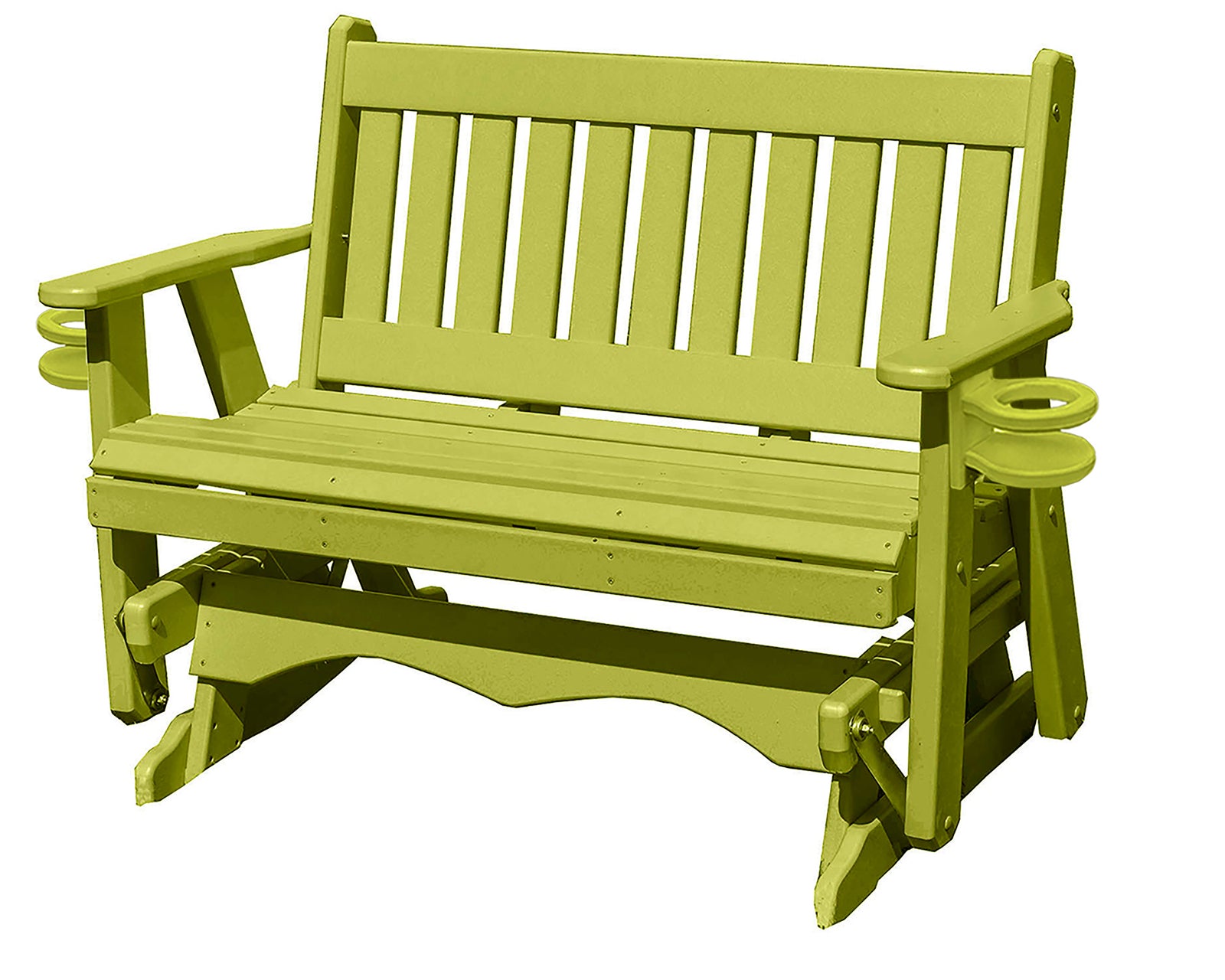 Amish Made Mission Series Poly Plastic Lumber Wood Glider Premium Colors Made in USA HDPE with No wood fibers Memorial Patio Porch Glider English design 1000 lbs Limit+G4:G5