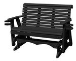 Glider Handmade by Amish Artisans in USA Poly Lumber wood Lancaster series Roll Back Porch Glider Heavy Duty Everlasting PolyTuf HDPE