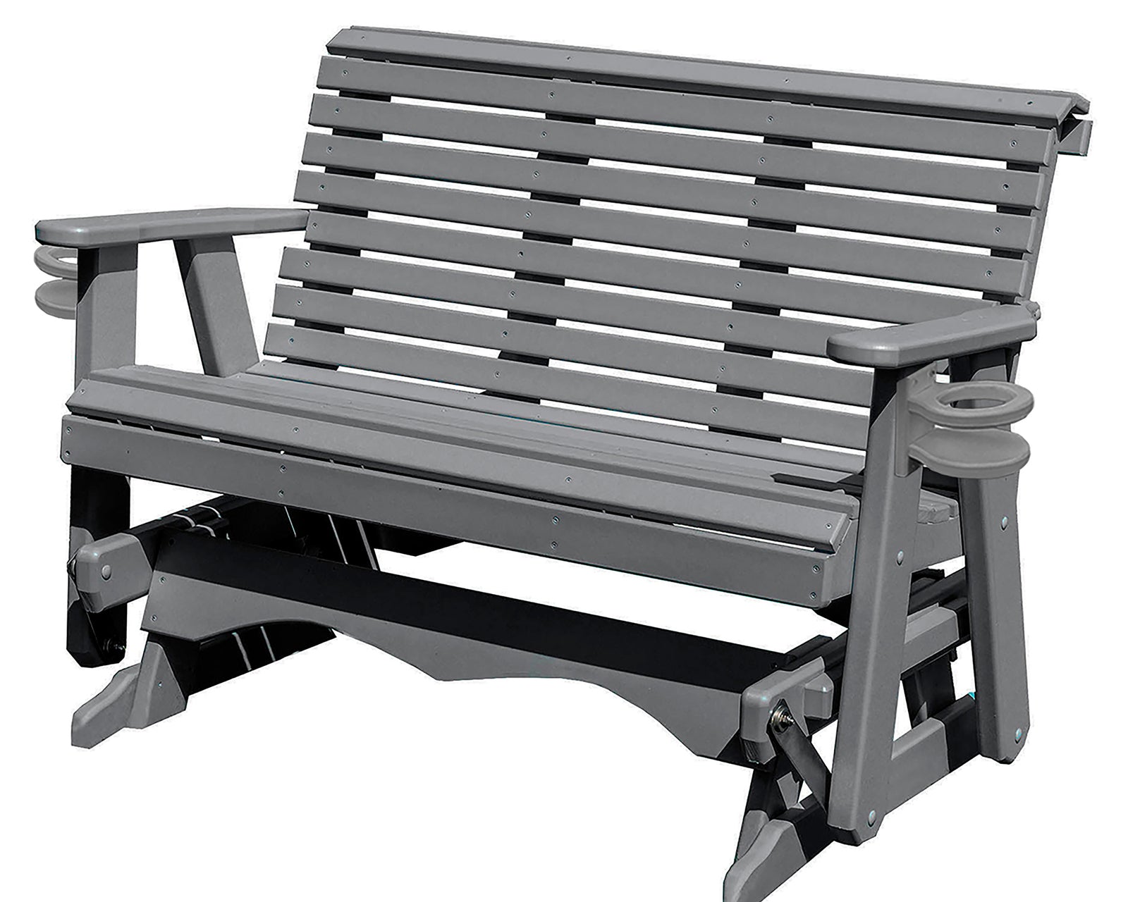 Amish Made Lancaster Series Poly Plastic Lumber Wood Glider Premium Colors Made in USA HDPE with No wood fibers Memorial Patio Porch Glider Rollback design 1000 lbs Limit+G4:G5