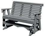 Amish Made Lancaster Series Poly Plastic Lumber Wood Glider Premium Colors Made in USA HDPE with No wood fibers Memorial Patio Porch Glider Rollback design 1000 lbs Limit+G4:G5