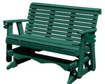 Amish Made Lancaster Series Poly Plastic Lumber Wood Glider Premium Colors Made in USA HDPE with No wood fibers Memorial Patio Porch Glider Rollback design 1000 lbs Limit+G4:G5