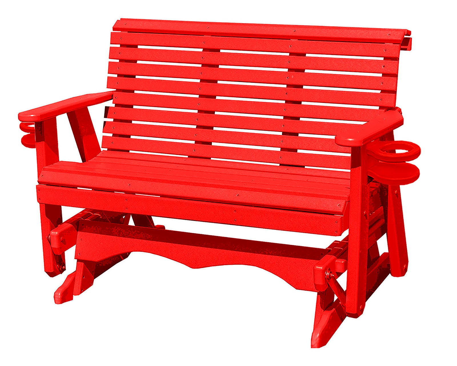 Amish Made Lancaster Series Poly Plastic Lumber Wood Glider Premium Colors Made in USA HDPE with No wood fibers Memorial Patio Porch Glider Rollback design 1000 lbs Limit+G4:G5