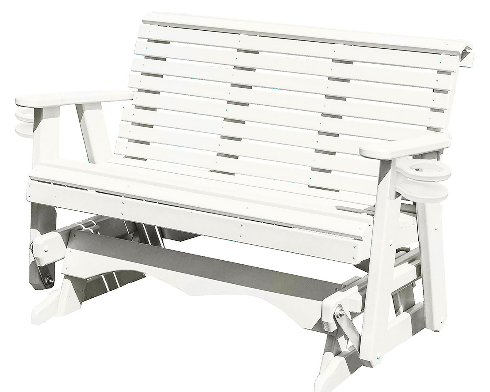 Amish Made Lancaster Series Poly Plastic Lumber Wood Glider Premium Colors Made in USA HDPE with No wood fibers Memorial Patio Porch Glider Rollback design 1000 lbs Limit+G4:G5