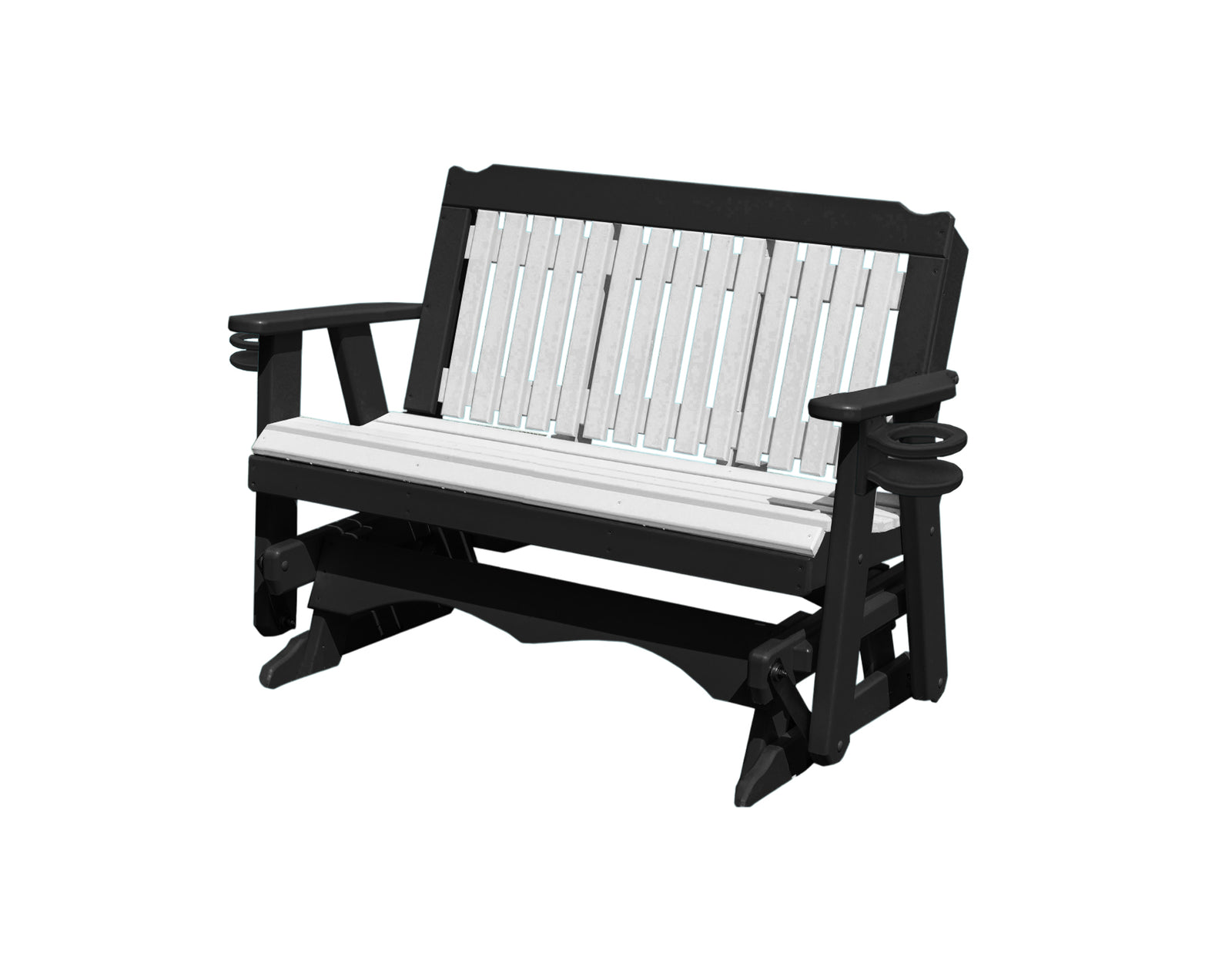 Glider Handmade by Amish Artisans in USA Poly Lumber wood Logan Series Porch Glider Heavy Duty Everlasting PolyTuf HDPE