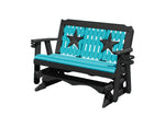 Glider Handmade by Amish Artisans in USA Poly Lumber wood Star Series Porch Glider Heavy Duty Everlasting PolyTuf HDPE