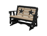 Glider Handmade by Amish Artisans in USA Poly Lumber wood Star Series Porch Glider Heavy Duty Everlasting PolyTuf HDPE