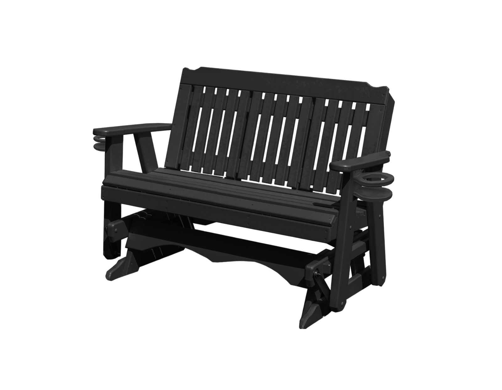 Amish Made Logan Series  Poly Plastic Lumber Wood Glider Premium Colors Made in USA HDPE with No wood fibers Memorial Patio Porch  Church Glider Signature design 1000 lbs Limit+G4:G5