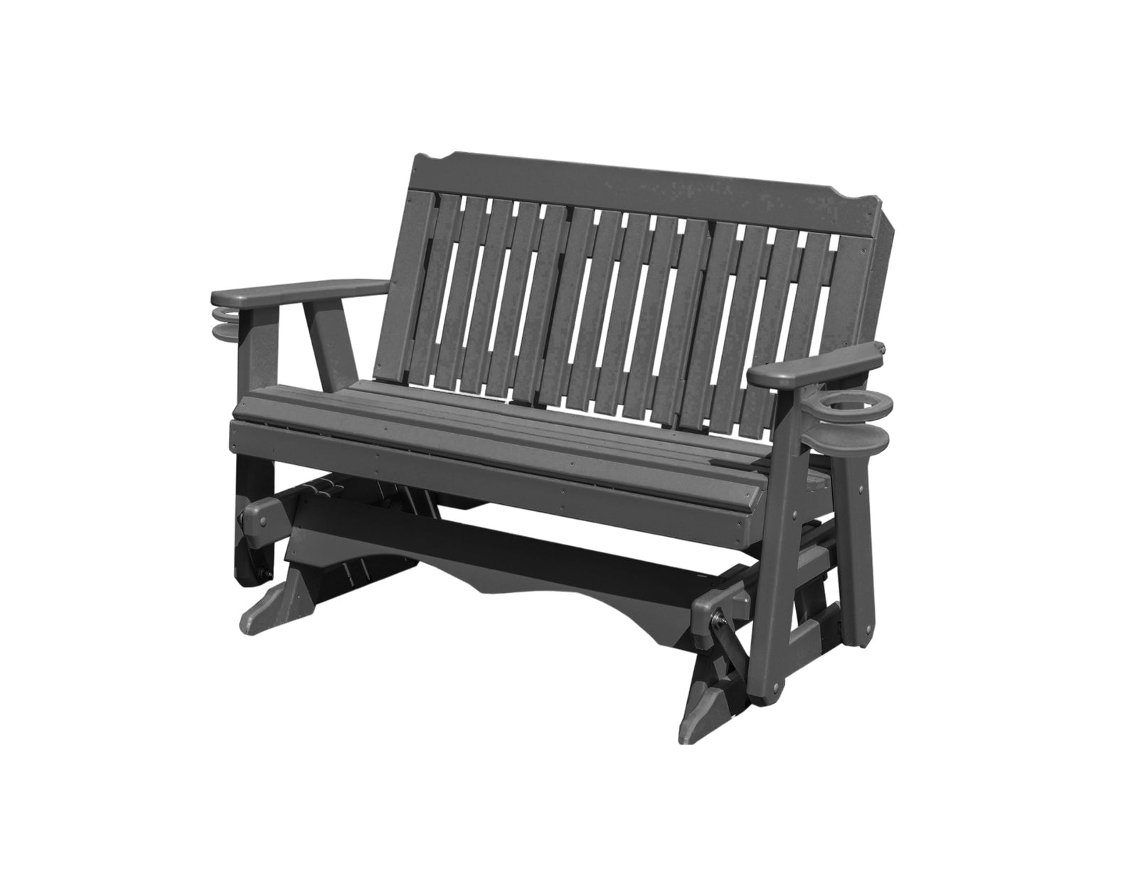 Amish Made Logan Series  Poly Plastic Lumber Wood Glider Premium Colors Made in USA HDPE with No wood fibers Memorial Patio Porch  Church Glider Signature design 1000 lbs Limit+G4:G5