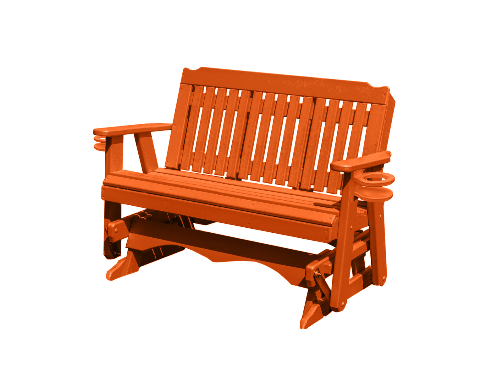 Amish Made Logan Series  Poly Plastic Lumber Wood Glider Premium Colors Made in USA HDPE with No wood fibers Memorial Patio Porch  Church Glider Signature design 1000 lbs Limit+G4:G5