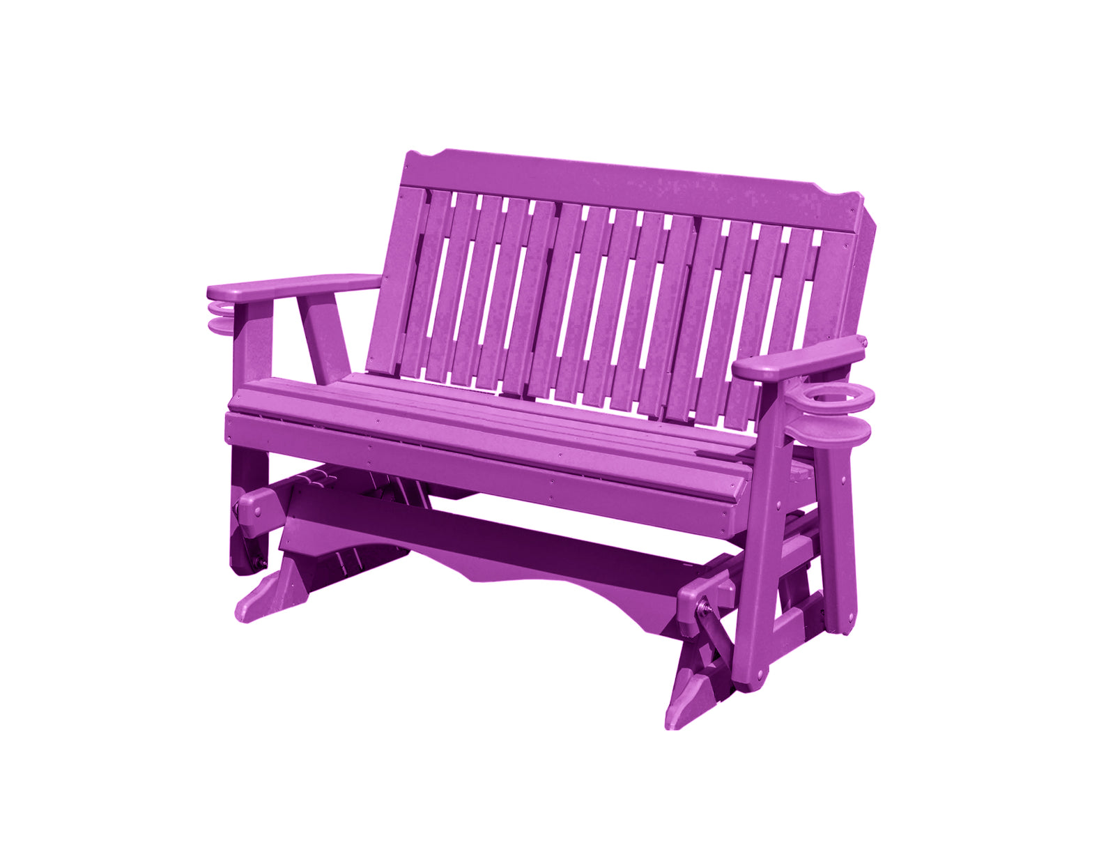 Amish Made Logan Series  Poly Plastic Lumber Wood Glider Premium Colors Made in USA HDPE with No wood fibers Memorial Patio Porch  Church Glider Signature design 1000 lbs Limit+G4:G5