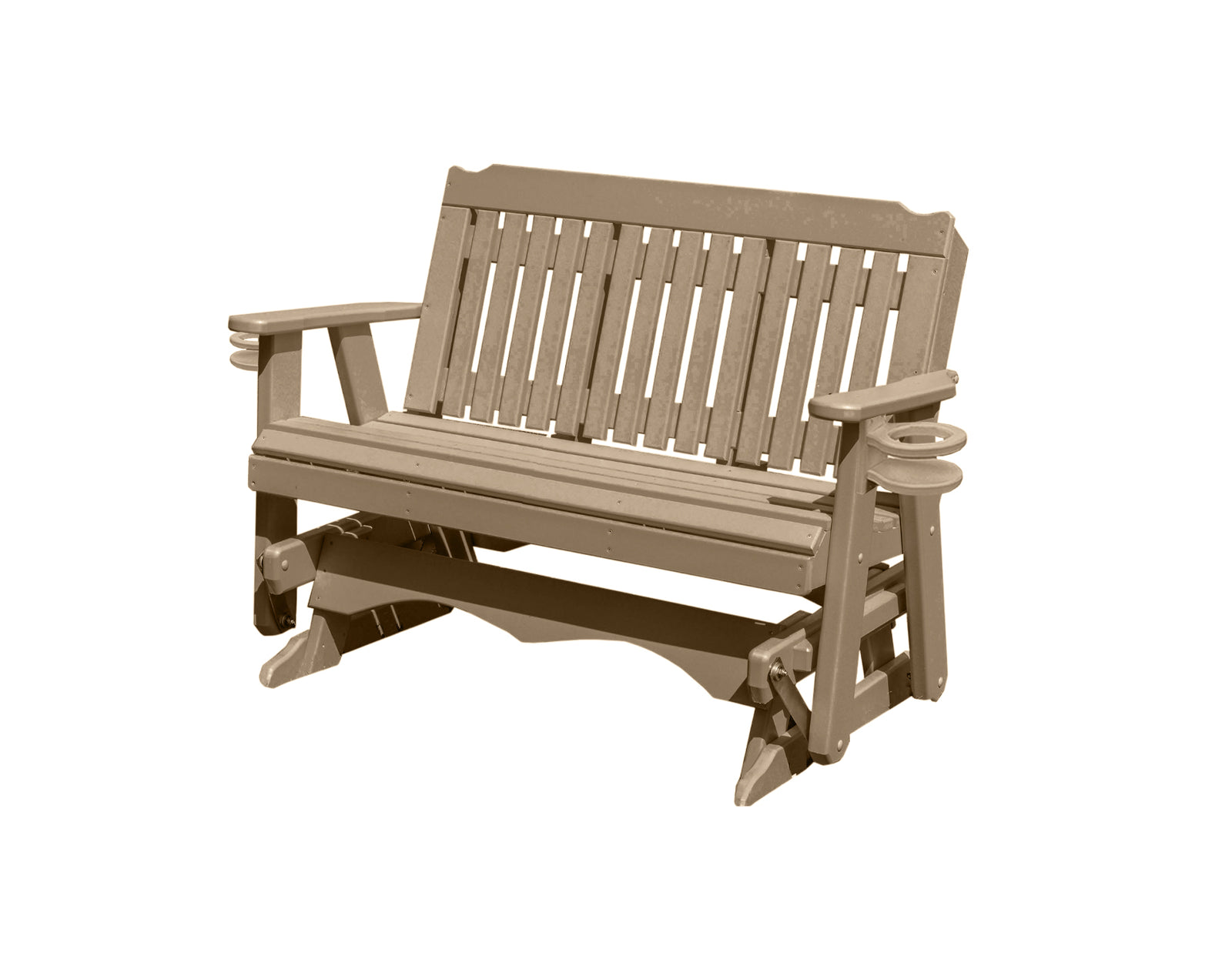 Amish Made Logan Series  Poly Plastic Lumber Wood Glider Premium Colors Made in USA HDPE with No wood fibers Memorial Patio Porch  Church Glider Signature design 1000 lbs Limit+G4:G5