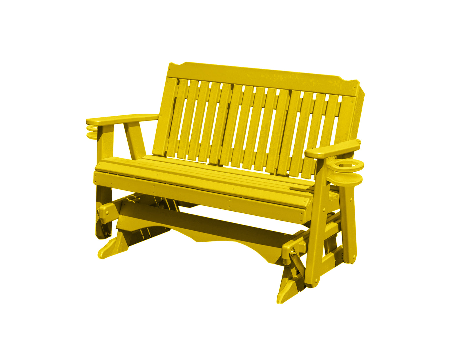 Amish Made Logan Series  Poly Plastic Lumber Wood Glider Premium Colors Made in USA HDPE with No wood fibers Memorial Patio Porch  Church Glider Signature design 1000 lbs Limit+G4:G5