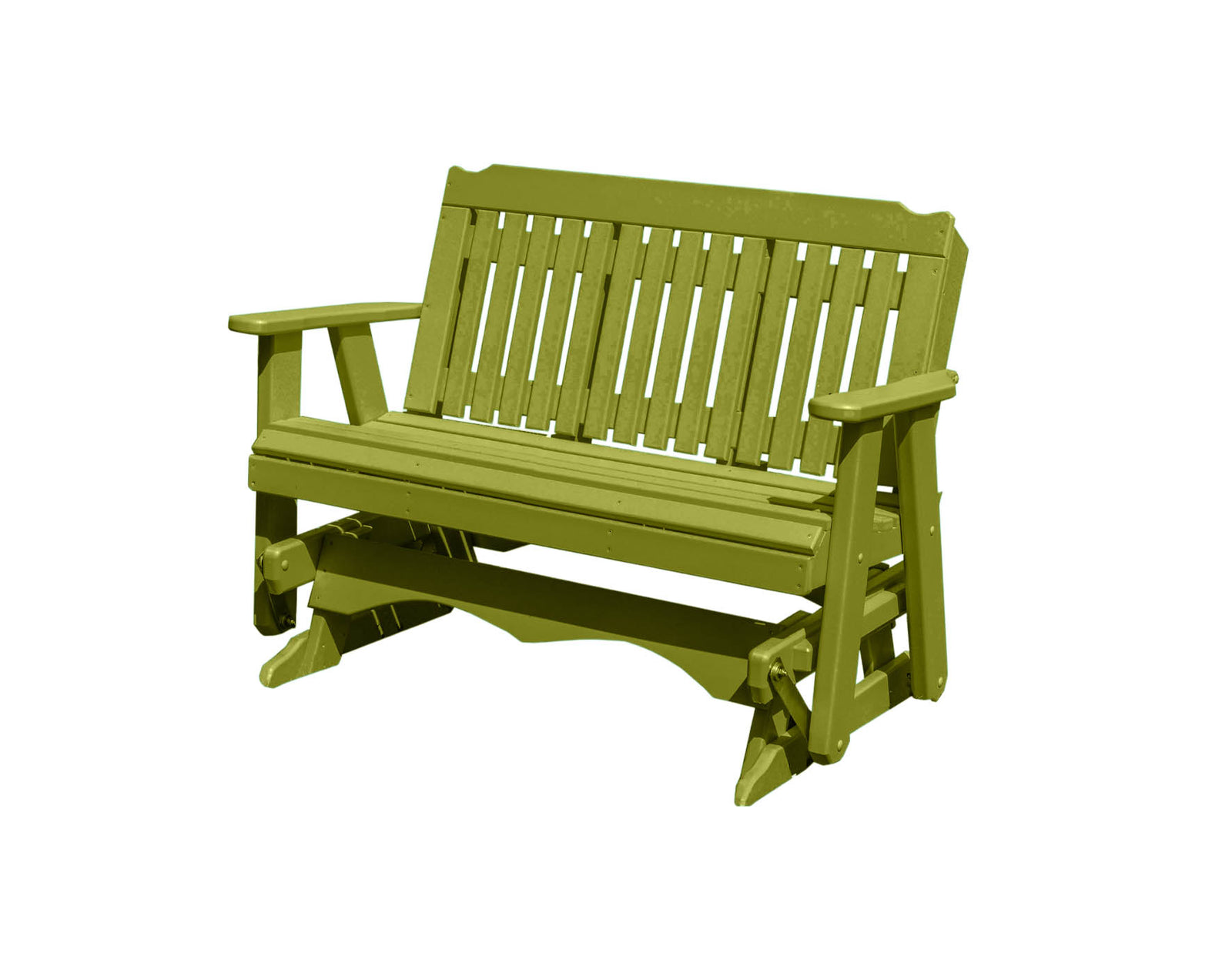 Amish Made Logan Series  Poly Plastic Lumber Wood Glider Premium Colors Made in USA HDPE with No wood fibers Memorial Patio Porch  Church Glider Signature design 1000 lbs Limit+G4:G5