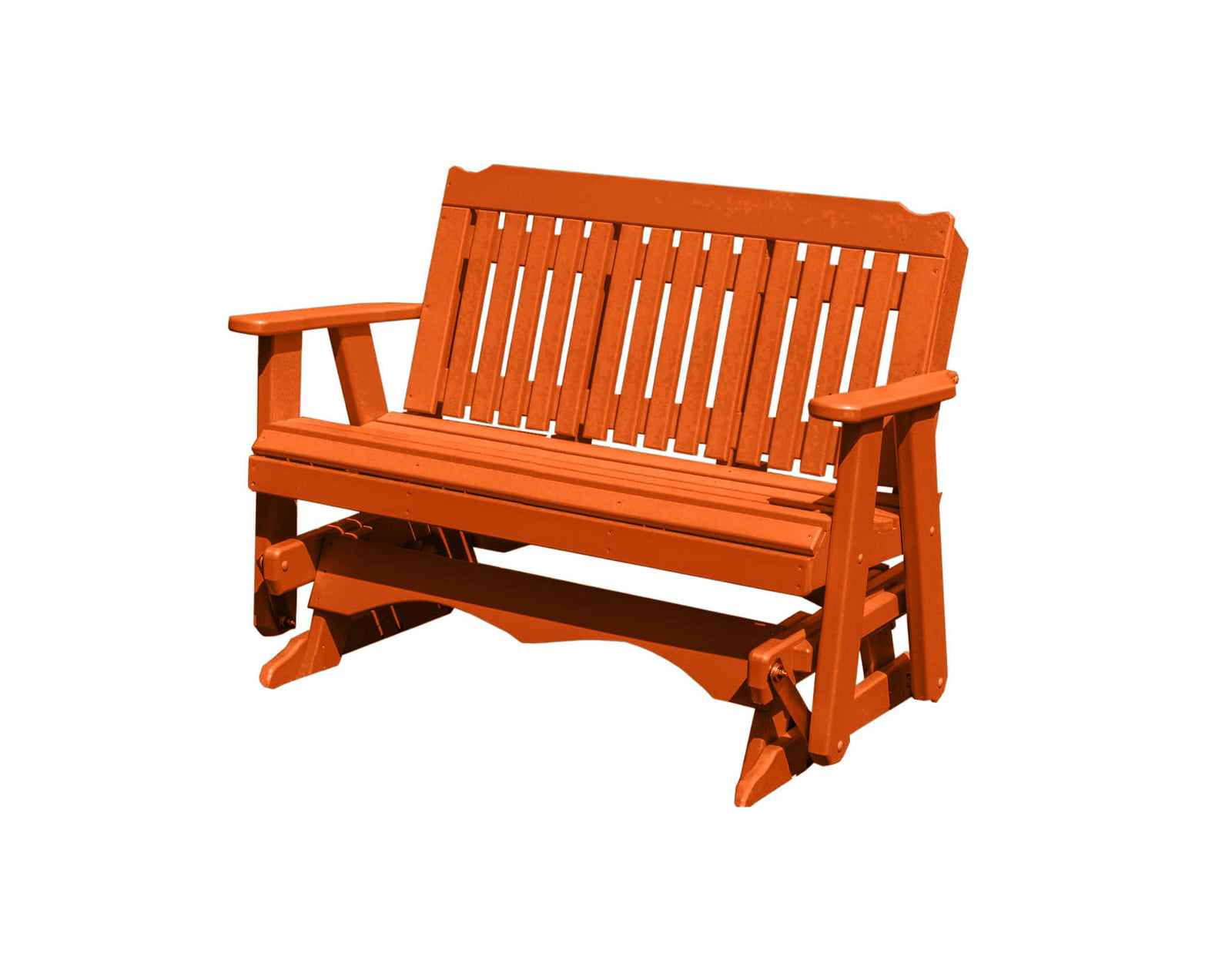 Amish Made Logan Series  Poly Plastic Lumber Wood Glider Premium Colors Made in USA HDPE with No wood fibers Memorial Patio Porch  Church Glider Signature design 1000 lbs Limit+G4:G5