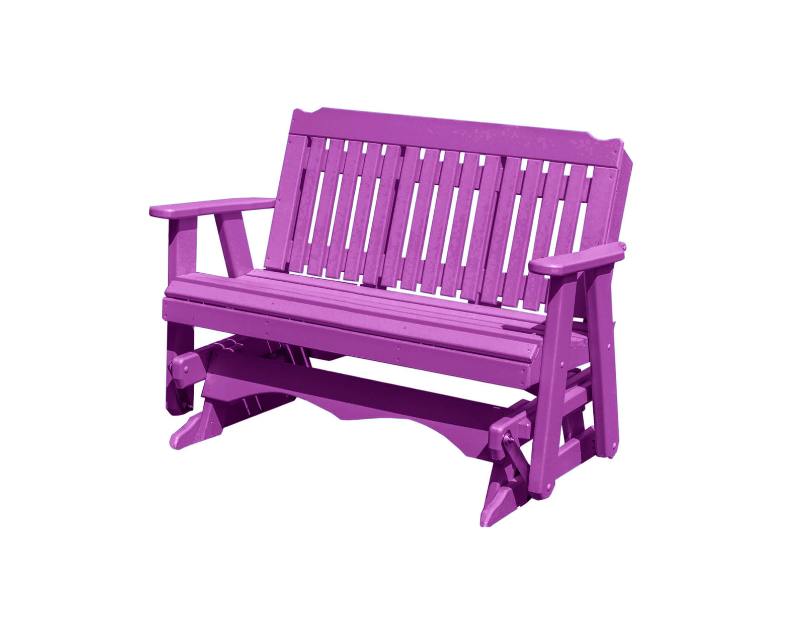 Amish Made Logan Series  Poly Plastic Lumber Wood Glider Premium Colors Made in USA HDPE with No wood fibers Memorial Patio Porch  Church Glider Signature design 1000 lbs Limit+G4:G5